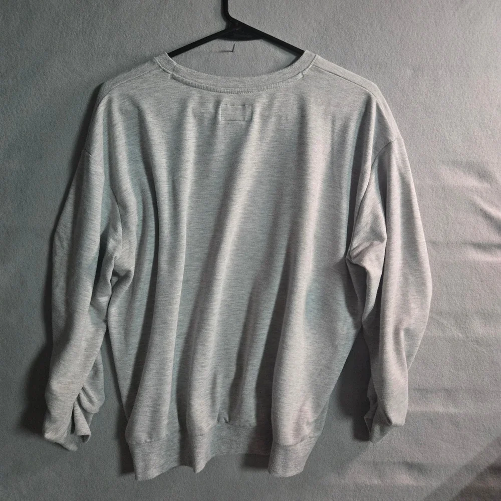 Converse All Star Chuck Taylor Graphic Sweatshirt Gray Ruched Sleeve Youth XL